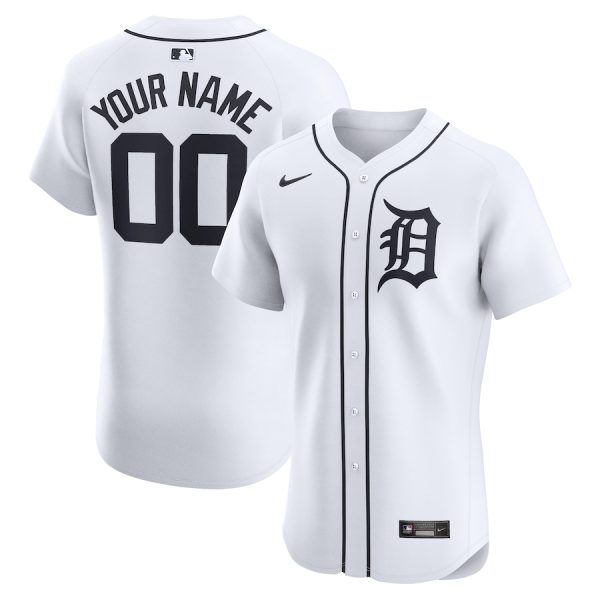 Detroit Tigers Nike Home Elite Custom Jersey – White –