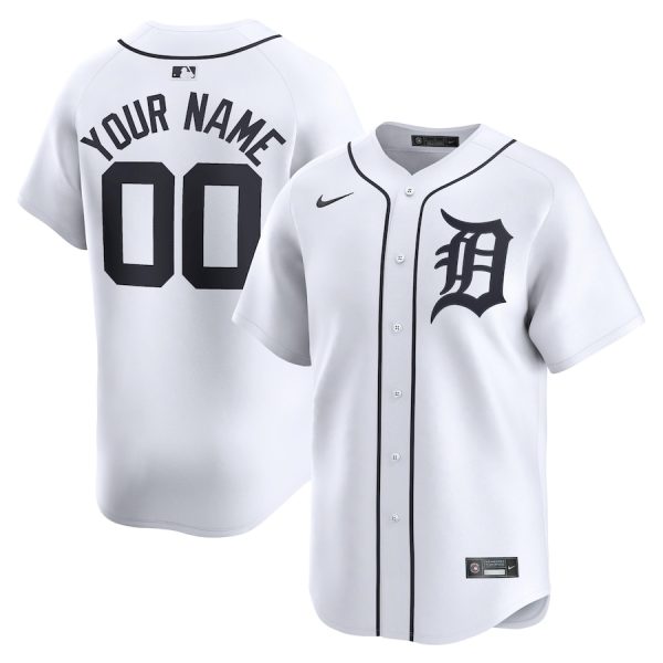 Detroit Tigers Nike Home Limited Custom Jersey – White –