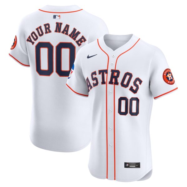 Houston Astros Nike Home Elite Custom Patch Jersey – White –
