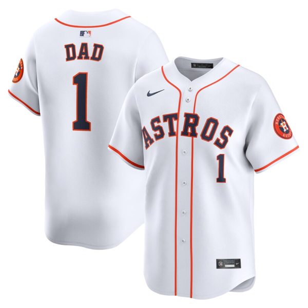 Houston Astros Nike #1 Dad Home Limited Jersey – White –