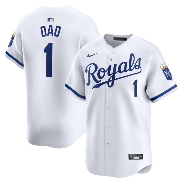 Kansas City Royals Nike #1 Dad Home Limited Jersey – White –