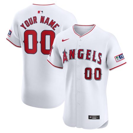 Los Angeles Angels Nike Home Elite Custom Patch Jersey – White –