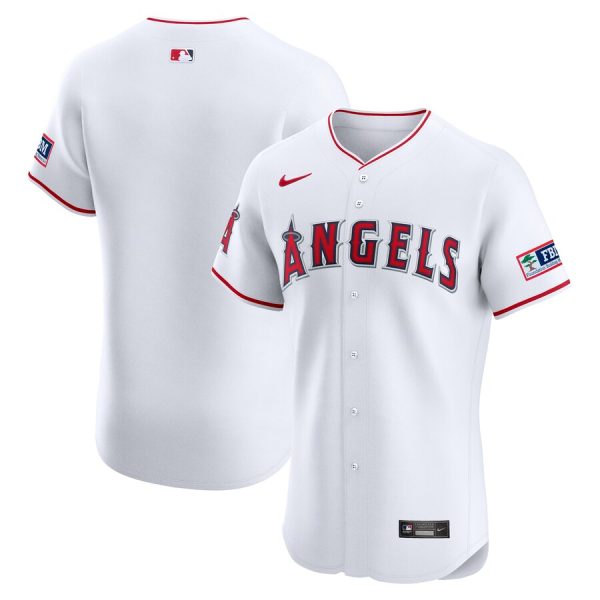 Los Angeles Angels Nike Home Elite Patch Jersey – White –