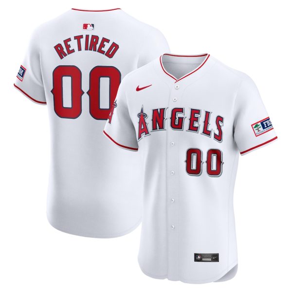 Los Angeles Angels Nike Home Elite Pick-A-Player Retired Roster Patch Jersey – White –