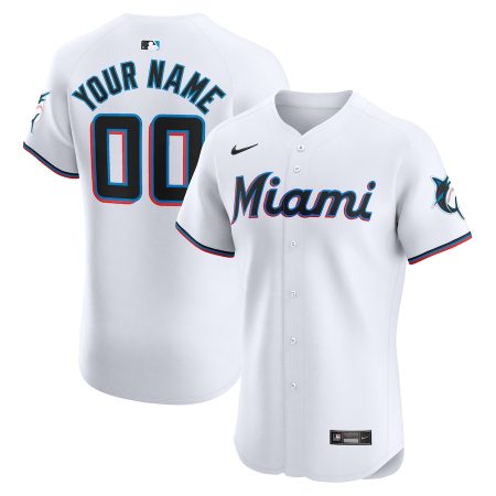 Miami Marlins Nike Home Elite Custom Jersey – White –