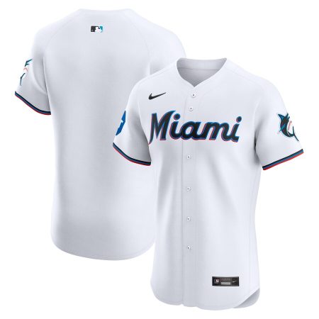 Miami Marlins Nike Home Elite Patch Jersey – White –