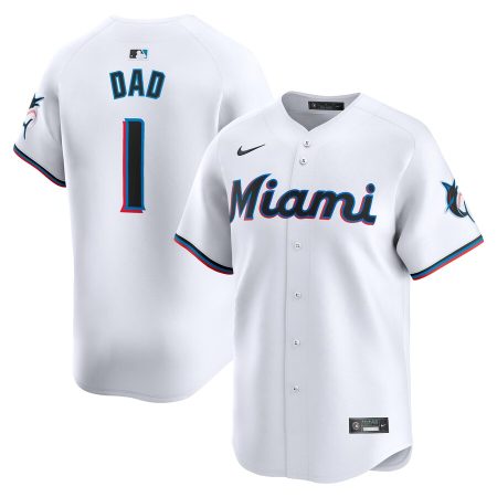 Miami Marlins Nike #1 Dad Home Limited Jersey – White –