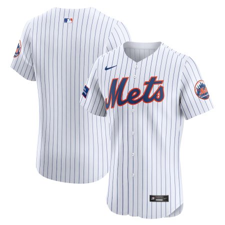 New York Mets Nike Home Elite Patch Jersey – White –