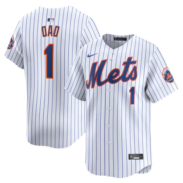New York Mets Nike #1 Dad Home Limited Jersey – White –