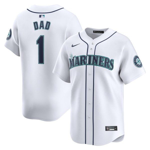 Seattle Mariners Nike #1 Dad Home Limited Jersey – White –