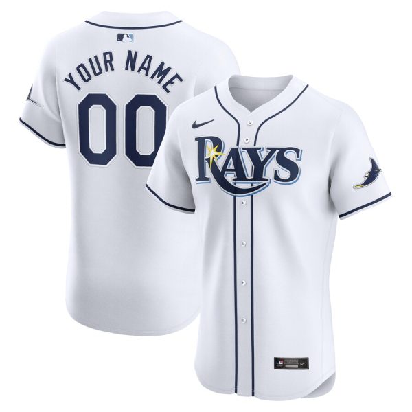 Tampa Bay Rays Nike Home Elite Custom Jersey – White –