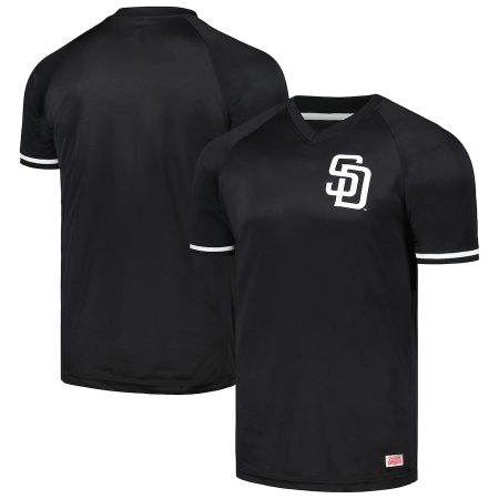 San Diego Padres Stitches Black Raglan V-Neck Jersey –