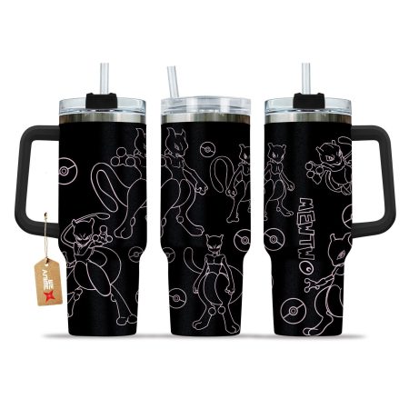 Mewtwo Pokemon Anime  Custom Quencher 30oz or 40oz Stainless Steel Tumbler With Handle HG