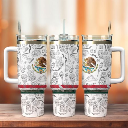 Mexico Flag Custom Stanley Cup 40 oz 30 oz Tumbler With Handle HG