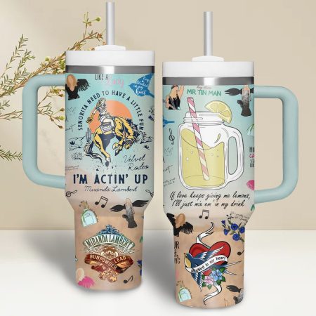 Miranda Lambert Music Custom Stanley Quencher  30oz or 40oz Stainless Steel Tumbler With Handle HG Stainless Steel Tumbler With Handle