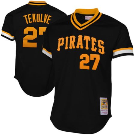 Mitchell & Ness Pittsburgh Pirates Kent Tekulve 1982 Cooperstown Collection Practice Jersey – Black –