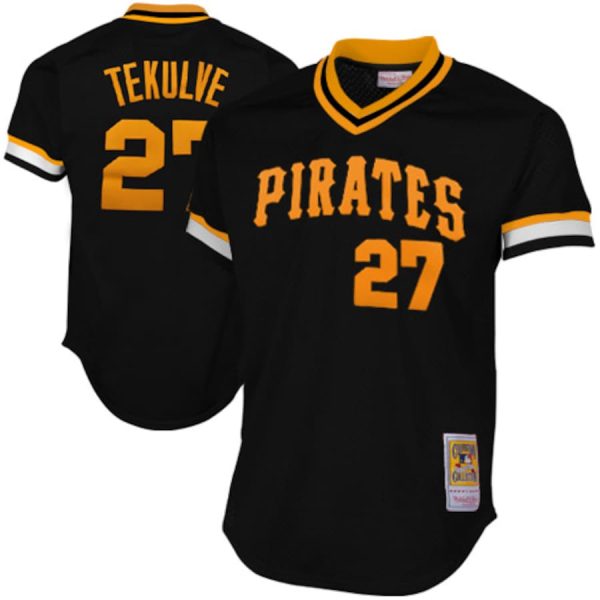 Mitchell & Ness Pittsburgh Pirates Kent Tekulve 1982 Cooperstown Collection Practice Jersey – Black –
