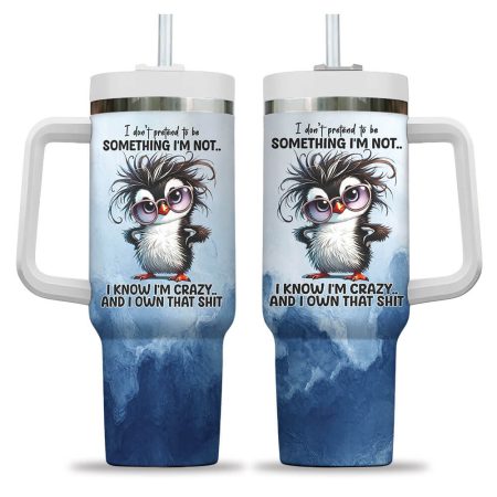Custom New Penguin Cartoon Custom Stanley Quencher L3N  40oz or 30oz Engraved Stainless Steel Tumbler With Handle