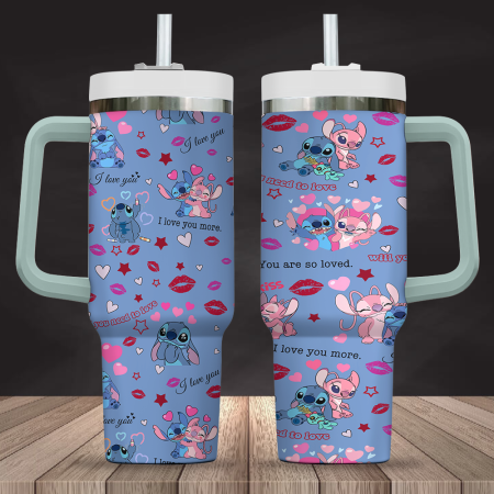Disney Stitch Stitch Angel Women Stitch Angel Couple Disney 30oz or 40 Oz Tumbler CP
