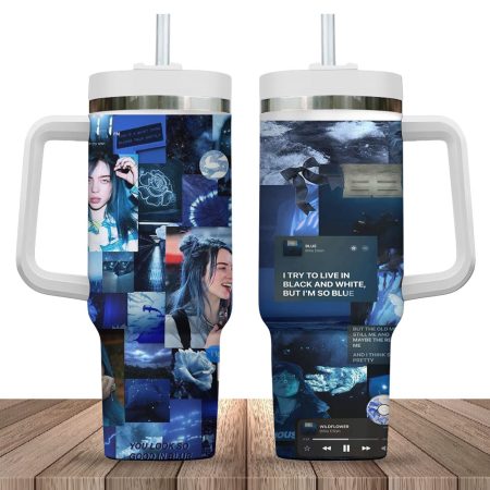 Billie Eilish Music  Quencher  30oz or 40oz Stainless Steel Tumbler With Handle Stainless Steel Tumbler With Handle HCA