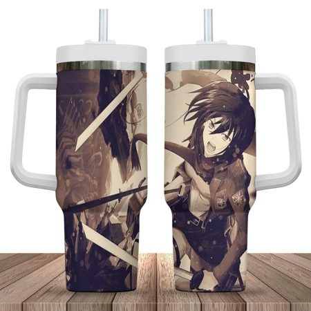 Mikasa Ackerman Custom Quencher 30oz or 40oz Stainless Steel Tumbler With Handle HCA