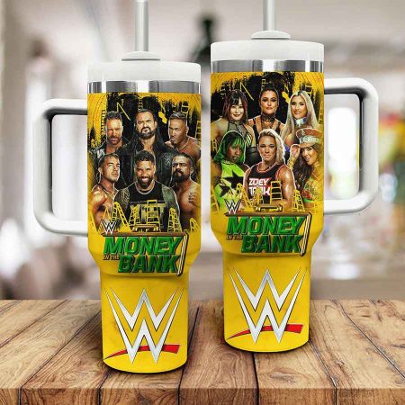 Money In The Bank WWECustom Quencher Stainless Steel Custom Quencher 30oz or 40oz Stainless Steel Tumbler With Handle HG