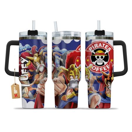 Monkey D. Luffy Dressrosa Arc One Piece Anime  Custom Quencher 30oz or 40oz Stainless Steel Tumbler With Handle HG