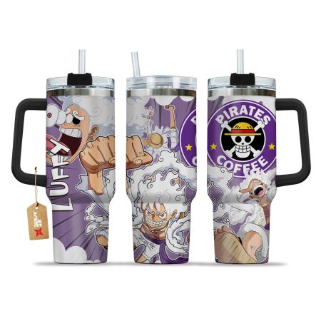 Monkey D. Luffy Gear 5 One Piece Anime  Custom Quencher 30oz or 40oz Stainless Steel Tumbler With Handle HG