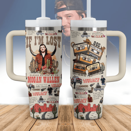 Morgan Wallen Music Custom Stanley Quencher 30oz or 40oz Stainless Steel Tumbler With Handle HG