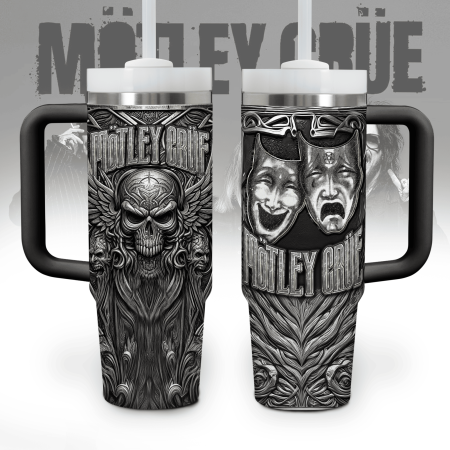 Motley Crue Music Custom Stanley Quencher 30oz or 40oz Stainless Steel Tumbler With Handle HG
