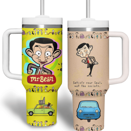Mr Bean TV Series  Custom Quencher 30oz or 40oz Stainless Steel Tumbler With Handle HG