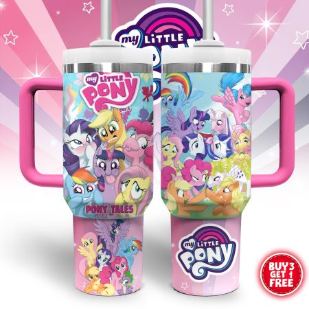 My Little Pony Cartoon Custom Quencher Stainless Steel Custom Quencher 30oz or 40oz Stainless Steel Tumbler With Handle HG