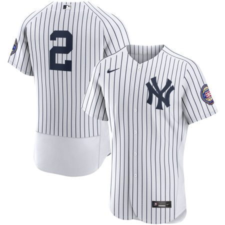 Derek Jeter New York Yankees Nike 2020 Hall of Fame Induction Patch Jersey – White/Navy –
