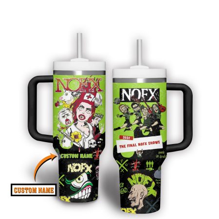 NOFX Band Music Custom Quencher Stainless Steel Custom Quencher 30oz or 40oz Stainless Steel Tumbler With Handle HG