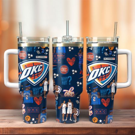 Oklahoma City Thunder NBA Custom  Quencher 30oz or 40oz Stainless Steel  Tumbler HG
