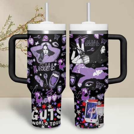 Olivia Rodrigo Music Custom Quencher Stainless Steel Custom Quencher 30oz or 40oz Stainless Steel Tumbler With Handle HG