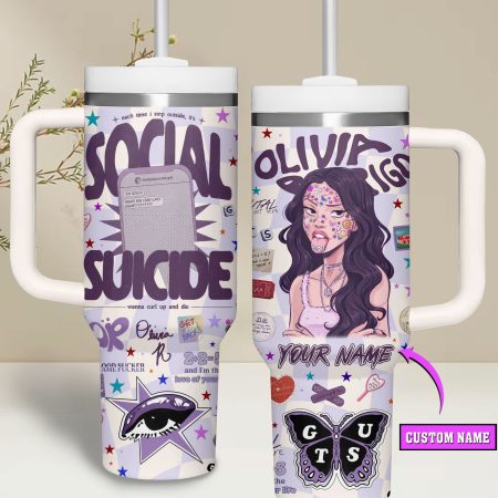 Olivia Rodrigo Music Custom Quencher Stainless Steel Custom Quencher 30oz or 40oz Stainless Steel Tumbler With Handle HG