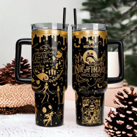 Oogie’s Revenge The Nightmare Before Christmas Games Custom Stanley Quencher HG 40oz or 30oz Engraved  Stainless Steel Tumbler With Handle
