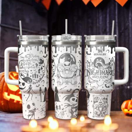 Oogie’s Revenge The Nightmare Before Christmas Games Custom Stanley Quencher HG 40oz or 30oz Engraved  Stainless Steel Tumbler With Handle