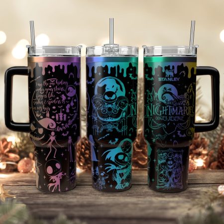 Oogie’s Revenge The Nightmare Before Christmas Games Custom Stanley Quencher HG 40oz or 30oz Engraved  Stainless Steel Tumbler With Handle