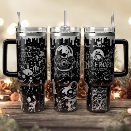 Oogie’s Revenge The Nightmare Before Christmas Games Custom Stanley Quencher HG 40oz or 30oz Engraved  Stainless Steel Tumbler With Handle