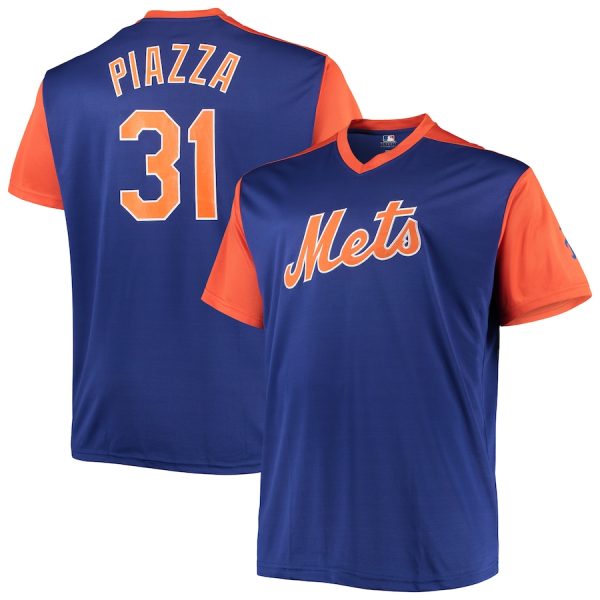 Mike Piazza New York Mets Cooperstown Collection Replica Player Jersey – Royal/Orange –