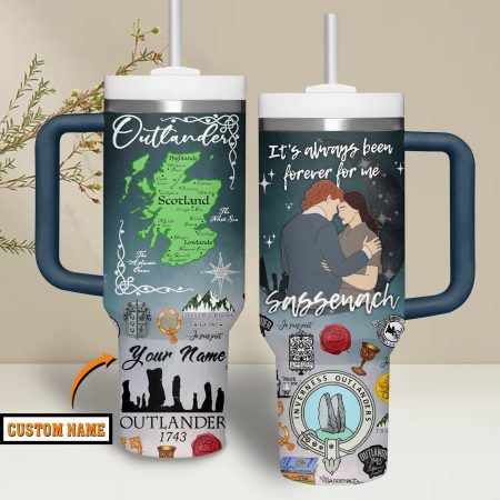 Outlander TV Series Custom Quencher 30oz or 40oz Stainless Steel Tumbler With Handle HG