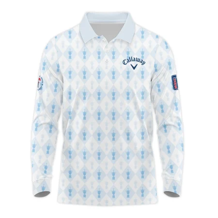 PGA Tour 124th U.S. Open Pinehurst Callaway Long Polo Shirt Sports Pattern Cup Color Light Blue Long Polo Shirt For Men