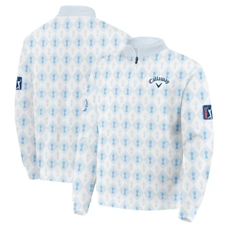 PGA Tour 124th U.S. Open Pinehurst Callaway Quarter-Zip Jacket Sports Pattern Cup Color Light Blue Quarter-Zip Jacket