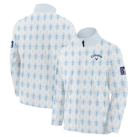 PGA Tour 124th U.S. Open Pinehurst Callaway Stand Colar Jacket Sports Pattern Cup Color Light Blue Stand Colar Jacket