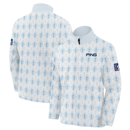 PGA Tour 124th U.S. Open Pinehurst Ping Stand Colar Jacket Sports Pattern Cup Color Light Blue Stand Colar Jacket