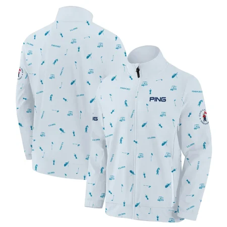 Ping 124th U.S. Open Pinehurst Stand Colar Jacket Light Blue Pastel Golf Pattern All Over Print Stand Colar Jacket
