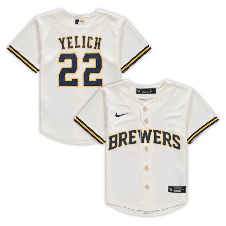 Christian Yelich Milwaukee Brewers Nike Preschool Home Replica Player Jersey – Cream –