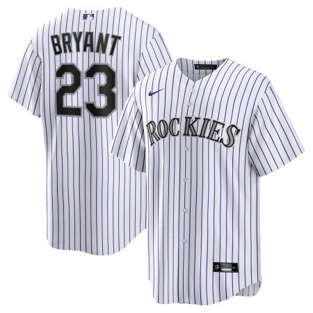 Kris Bryant Colorado Rockies Nike Replica Player Jersey – White/Purple –